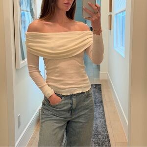 Zara Cream Off the Shoulder Top